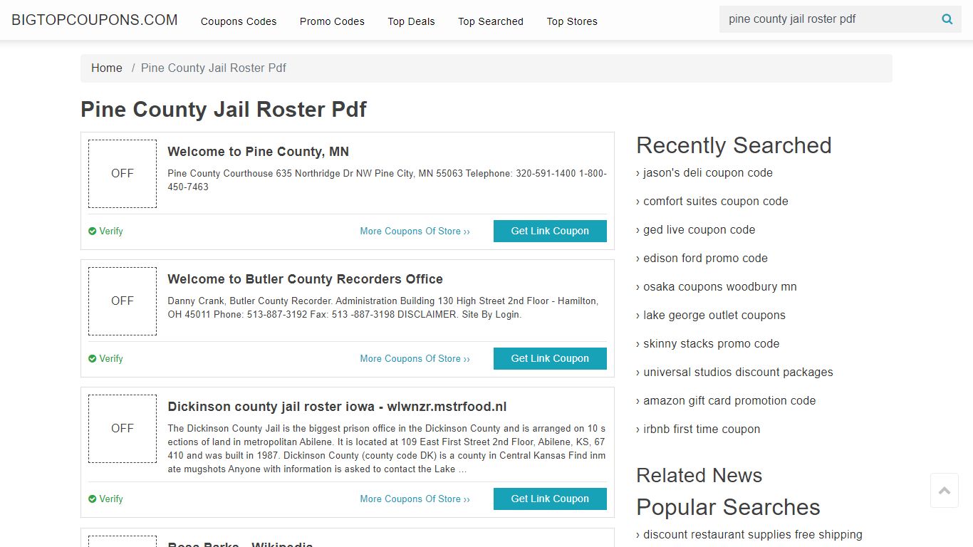 Pine County Jail Roster Pdf Coupon, Coupon or Promo Codes